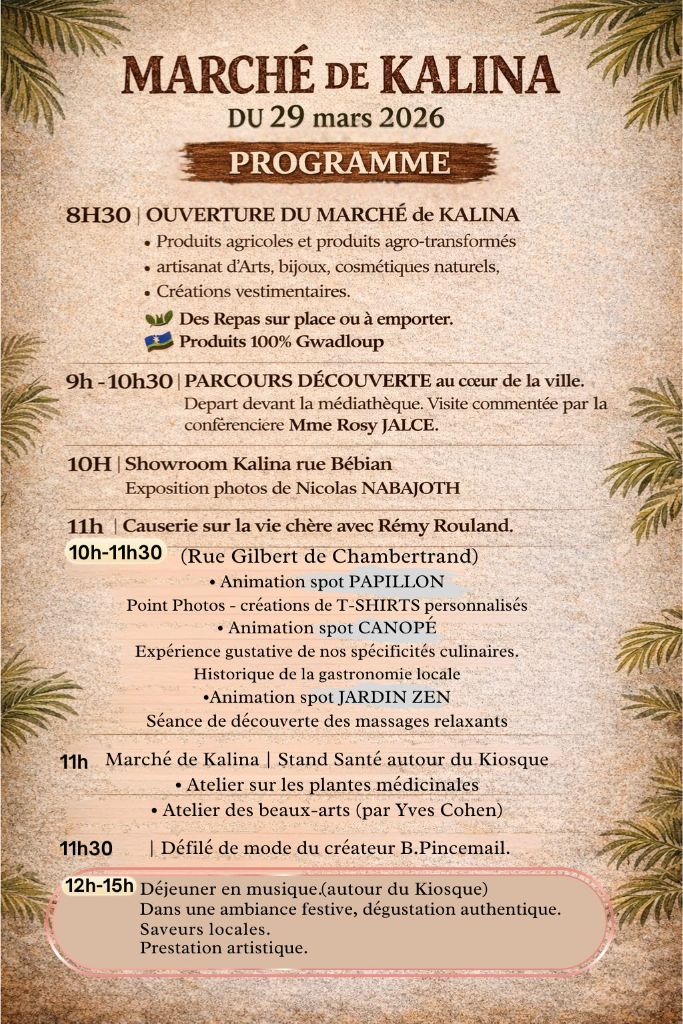 Programme détaillé du Marché de Kalina